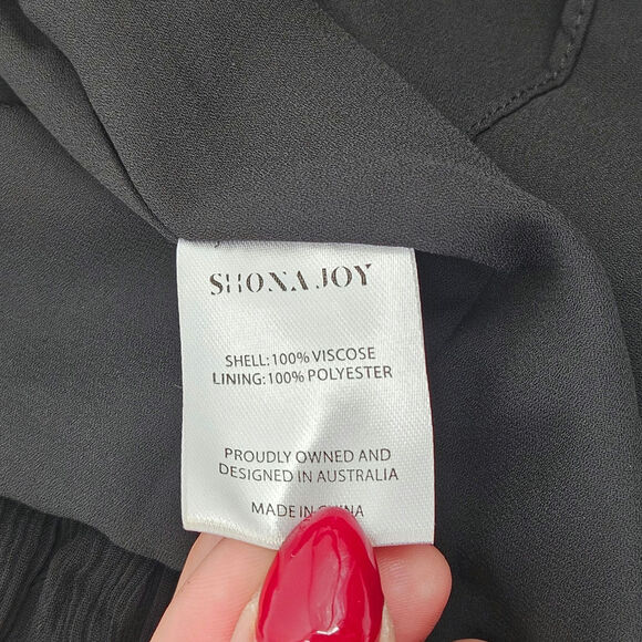 Shona Joy Safira Sleeveless Ruched Mini Dress - Black US 4 NWT - Picture 14 of 16